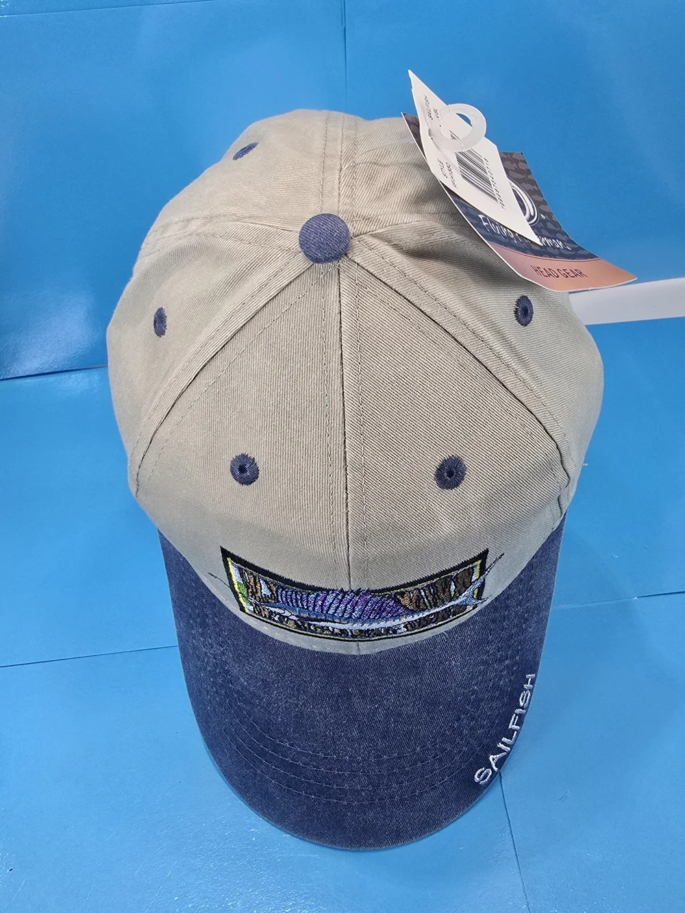 Flying Fisherman Sailfish Embroidered Fishing Hat NWT